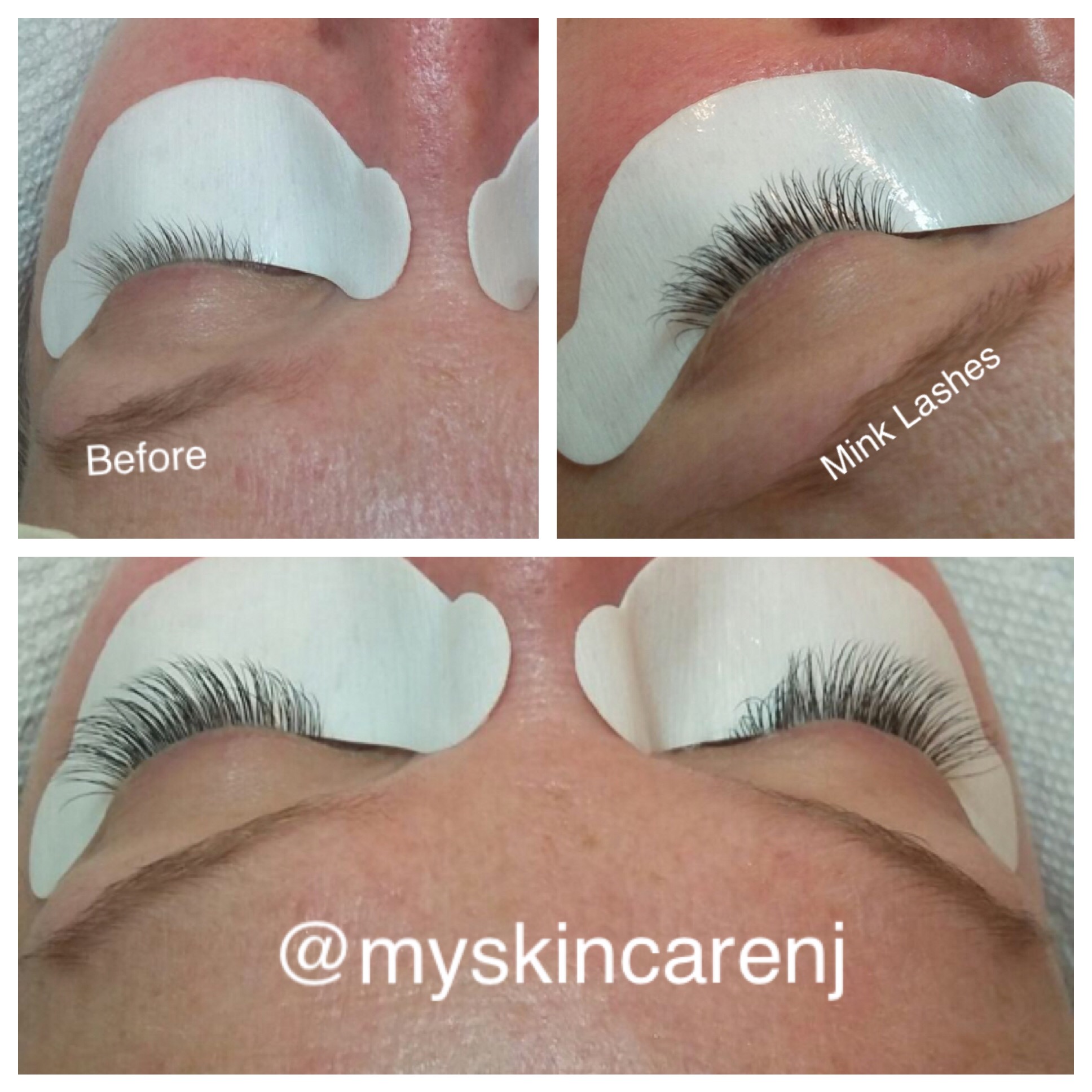 mink lashes before & after