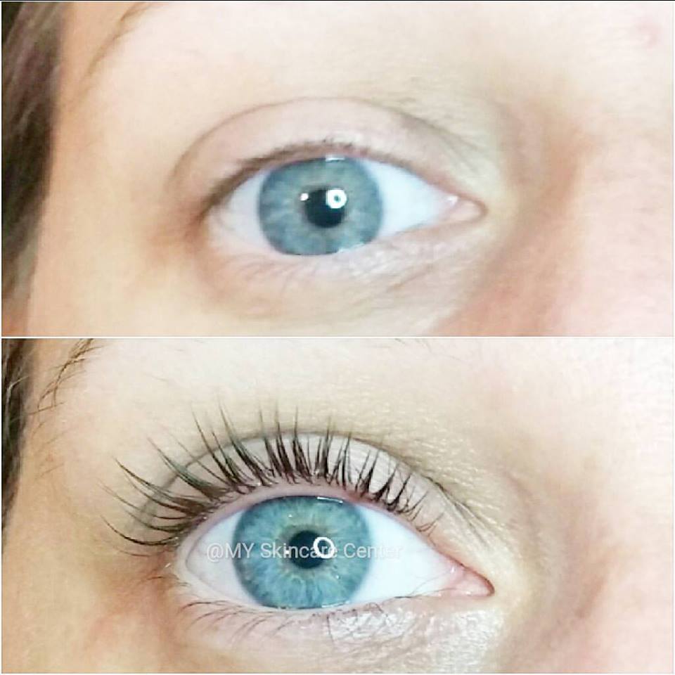 lash lift with tint before & after